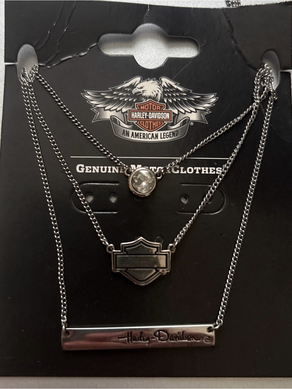 Harley-Davidson Silver-Tone Layered Necklace Set